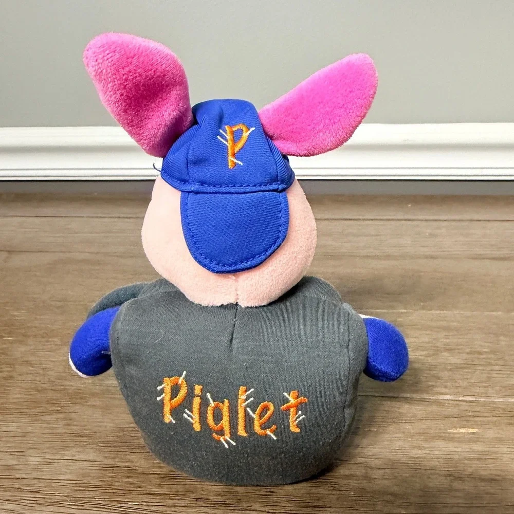 Disney Store Piglet Baseball Catcher Plush Winnie the‎ Pooh Pink Pig Stuffed Toy